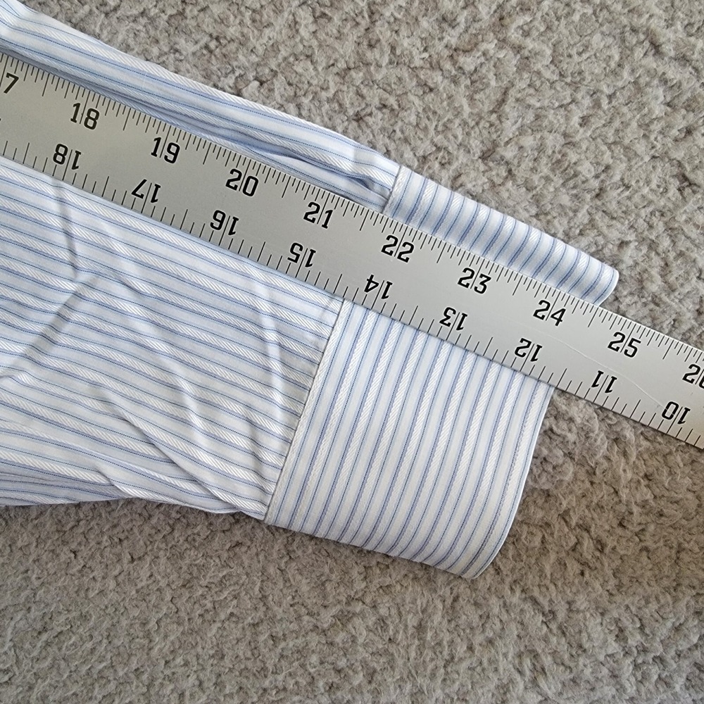 Tommy Bahama Button Down Shirt Men 18 34/35 Blue White Striped Long Sleeve - Picture 5 of 8